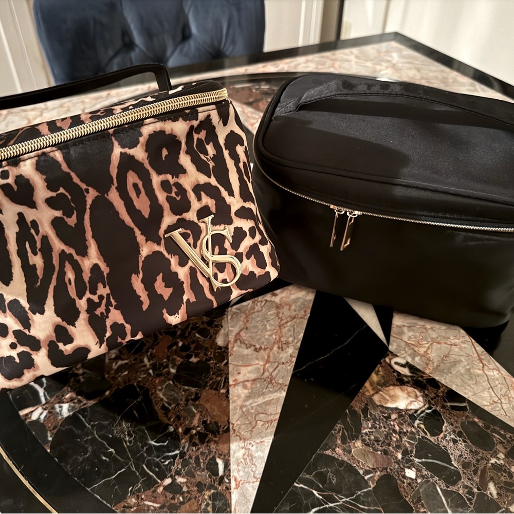 Pair New Large Nylon Travel Accessory Make Up Toiletry Cases Victorias Secret